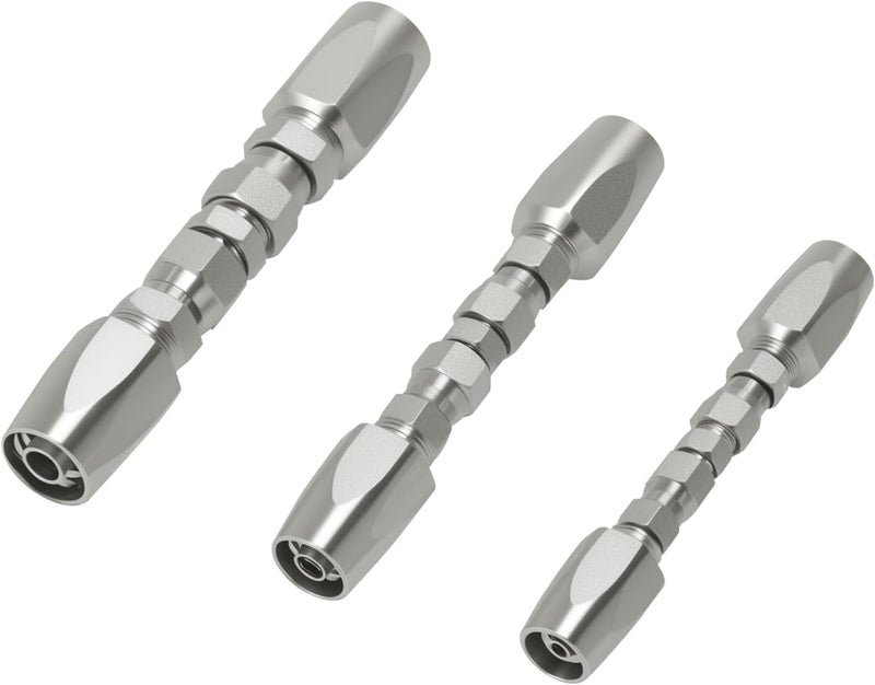 Solimeta 3pcs Hydraulic Hose Repair Kit - 1/4", 3/8", 1/2" ID Reusable Zinc-Plated Carbon Steel Fittings for R2/R16/R17/R19 Hoses, 4,000 PSI Emergency Fix - Image 1